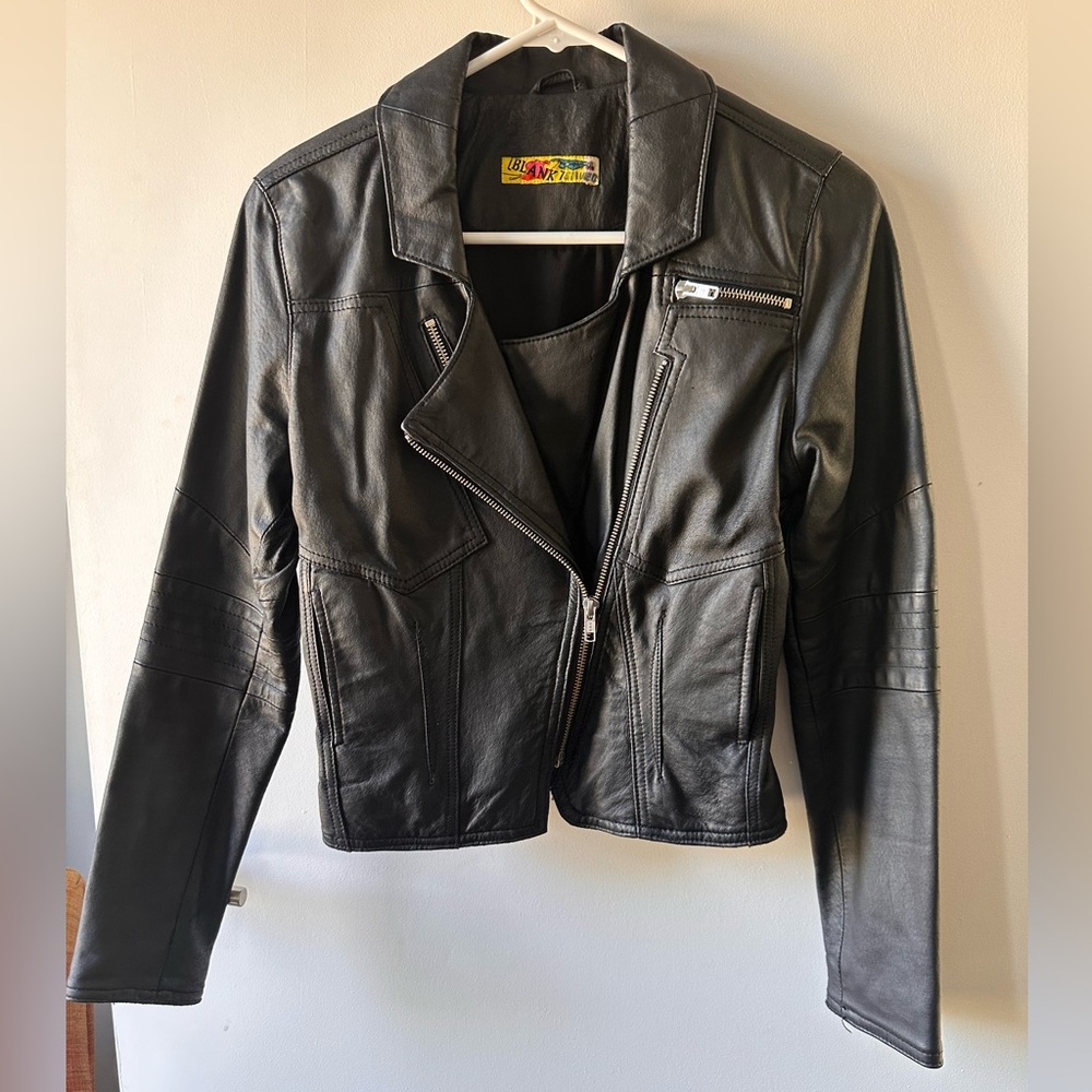 Vintage Blank NYC black leather moto jacket size XS